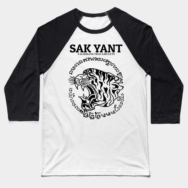 Talismans Thai Amulets. Sak Yant. Baseball T-Shirt by KewaleeTee